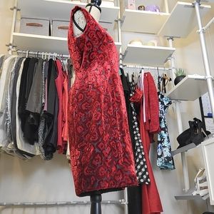 Prada size 44 red velvet rose 👗